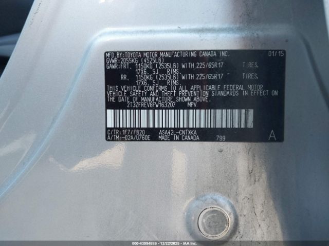 2015 TOYOTA RAV4 2T3ZFREV8FW163207 Photo 8