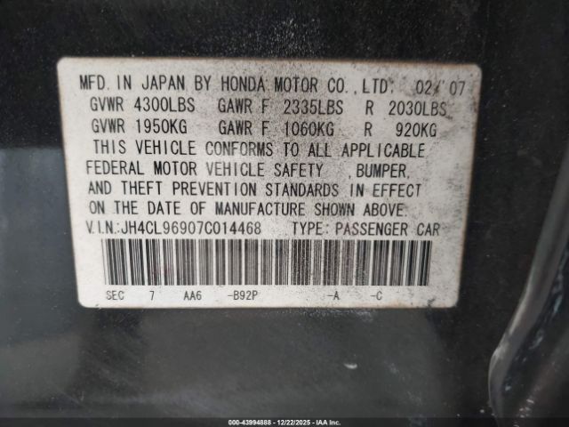 2007 ACURA TSX JH4CL96907C014468 Photo 8
