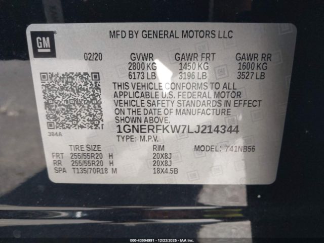 2020 CHEVROLET TRAVERSE 1GNERFKW7LJ214344 Photo 8