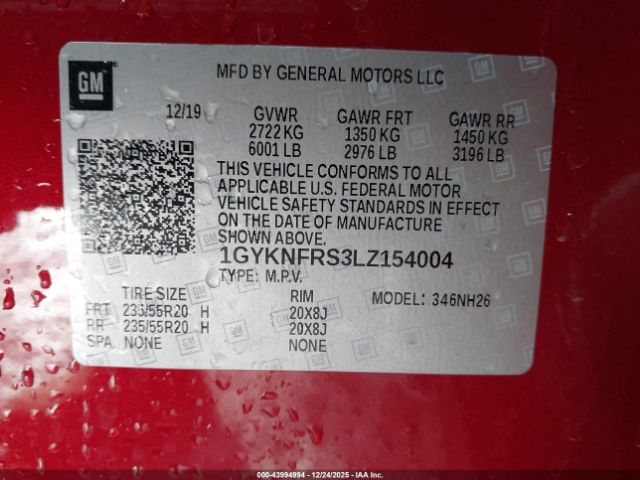 2020 CADILLAC XT5 1GYKNFRS3LZ154004 Photo 8