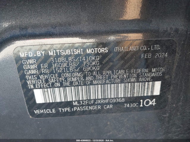 2024 MITSUBISHI MIRAGE G4 ML32FUFJXRHF09368 Photo 8