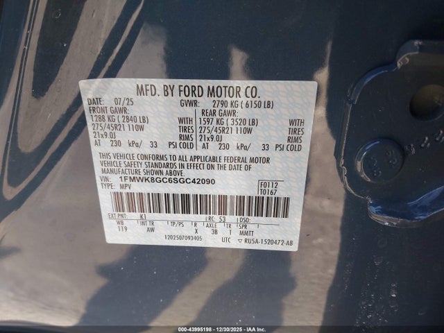 1FMWK8GC6SGC42090 Ford Explorer St