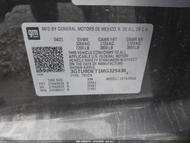2021 GMC SIERRA 1500 3GTU9DET1MG325436 Photo 8