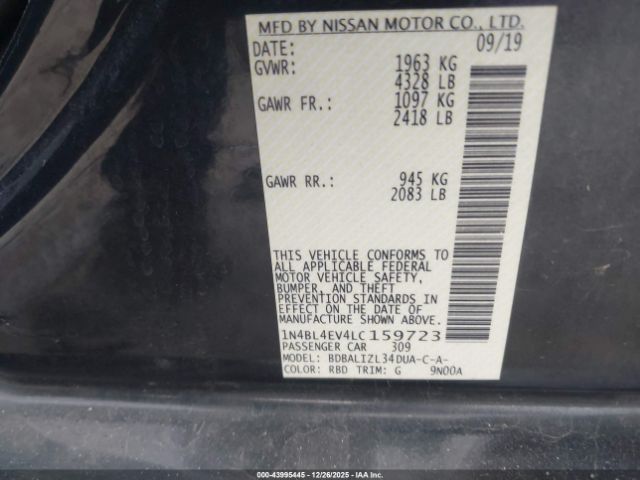 2020 NISSAN ALTIMA 1N4BL4EV4LC159723 Photo 8