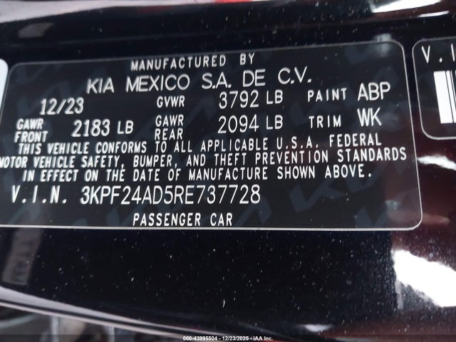 3KPF24AD5RE737728 KIA Forte Lxs