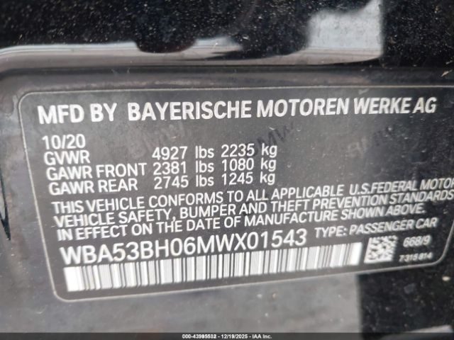 2021 BMW 530I WBA53BH06MWX01543 Photo 8