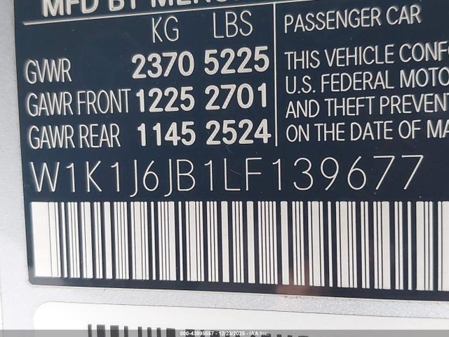 2020 MERCEDES-BENZ E 450 W1K1J6JB1LF139677 Photo 8