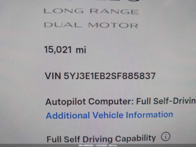 2025 TESLA MODEL 3 5YJ3E1EB2SF885837 Photo 8