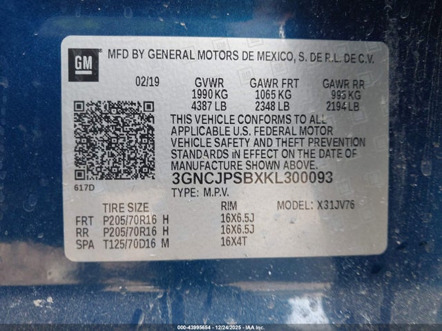 2019 CHEVROLET TRAX 3GNCJPSBXKL300093 Photo 8