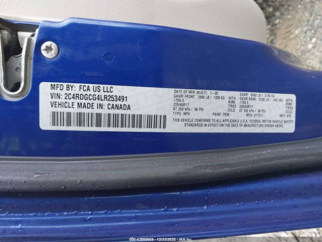 2020 DODGE GRAND CARAVAN 2C4RDGCG4LR253491 Photo 8