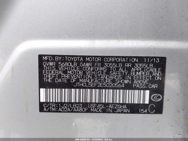 2014 LEXUS LS 460 JTHCL5EF2E5020564 Photo 8