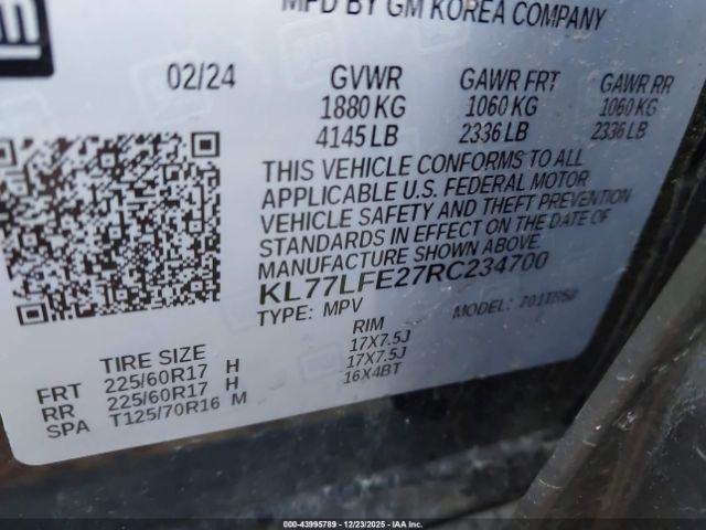 2024 CHEVROLET TRAX KL77LFE27RC234700 Photo 8