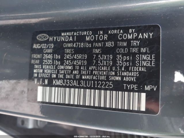 2020 HYUNDAI TUCSON KM8J33AL3LU112225 Photo 8