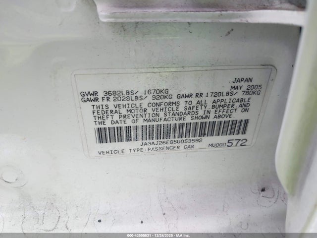 2005 MITSUBISHI LANCER JA3AJ26E85U053592 Photo 8