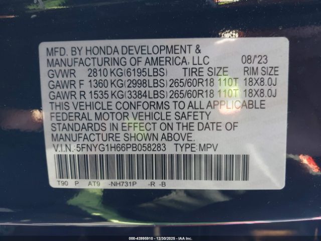 2023 HONDA PILOT 5FNYG1H66PB058283 Photo 8