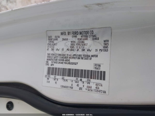 2006 FORD EXPLORER 1FMEU64E16UB22527 Photo 8