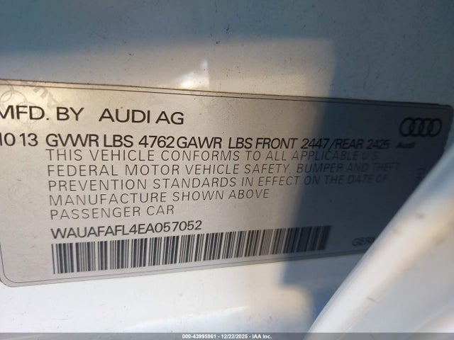 2014 AUDI A4 WAUAFAFL4EA057052 Photo 8