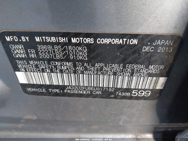 2014 MITSUBISHI LANCER JA32U2FU6EU017192 Photo 8