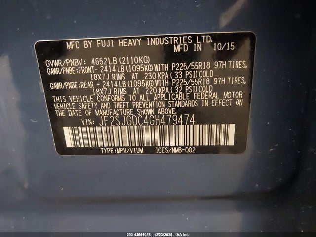 Subaru Forester 2.0xt Premium 2016 JF2SJGDC4GH479474 Image 9