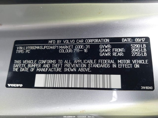 2018 VOLVO S90 LVY992MK6JP034871 Photo 8