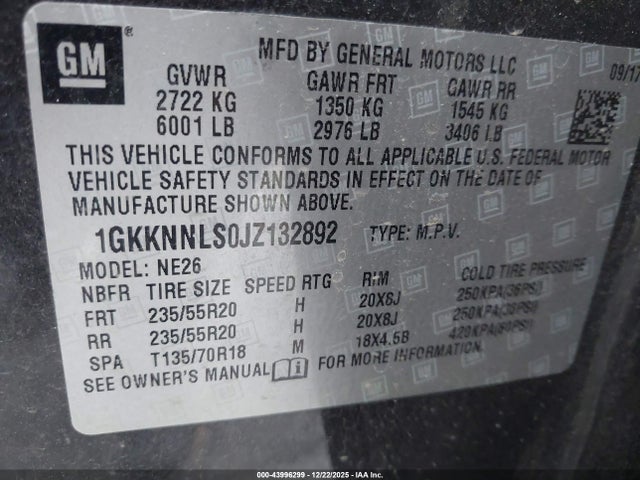 1GKKNNLS0JZ132892 GMC Acadia Slt-2