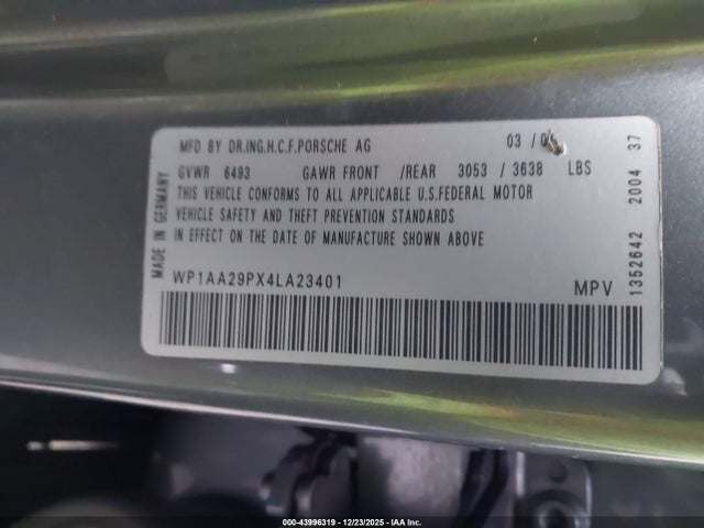 2004 PORSCHE CAYENNE WP1AA29PX4LA23401 Photo 8