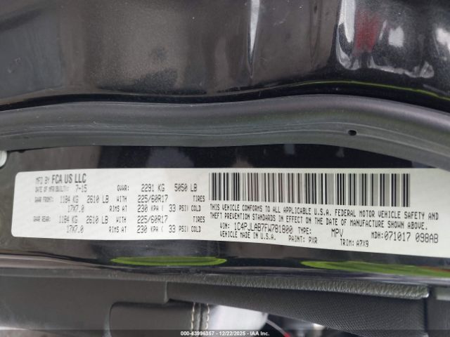 2015 JEEP CHEROKEE 1C4PJLAB7FW781800 Photo 8