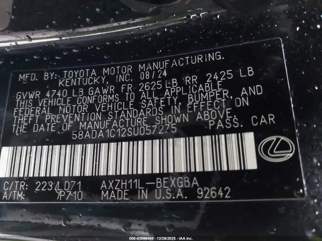 2025 LEXUS ES 300H 58ADA1C12SU057275 Photo 8