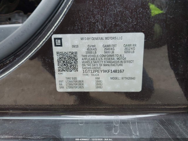 1GT12PEY9KF148167 GMC l5p - di, duramax, gen 5 var. 1