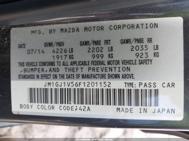 2015 MAZDA MAZDA6 JM1GJ1V56F1201152 Photo 8