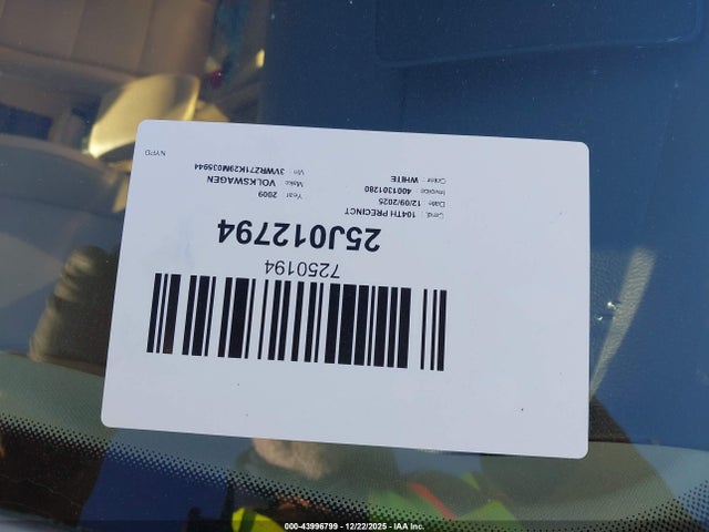 Aukcja sprzedaży 2009 Volkswagen Jetta Se/sel, vin: 3VWRZ71K29M035944, numer aukcji: 43996799