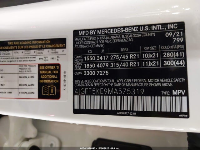 2021 MERCEDES-BENZ GLS 450 4JGFF5KE9MA575319 Photo 8