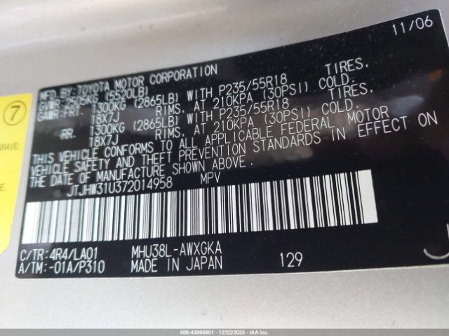 2007 LEXUS RX 400H JTJHW31U372014958 Photo 8