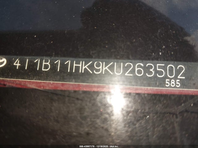 4T1B11HK9KU263502 Toyota CAMRY LE