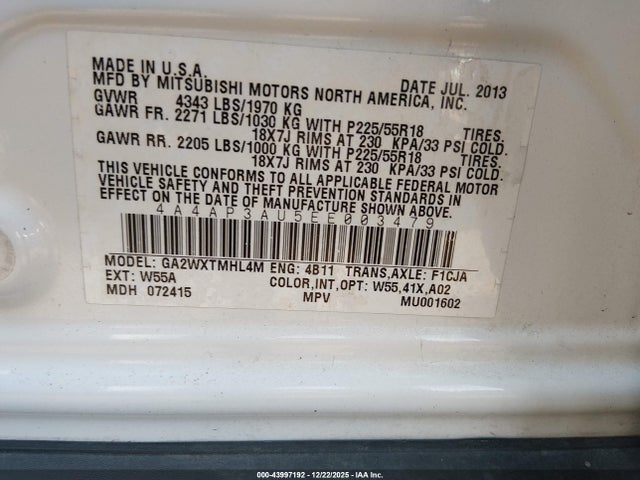 2014 MITSUBISHI OUTLANDER SPORT 4A4AP3AU5EE003479 Photo 8