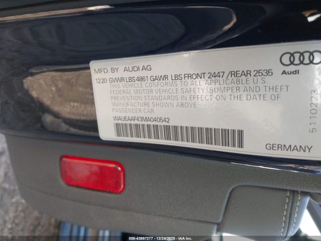 2021 AUDI A4 WAUEAAF43MA040542 Photo 8