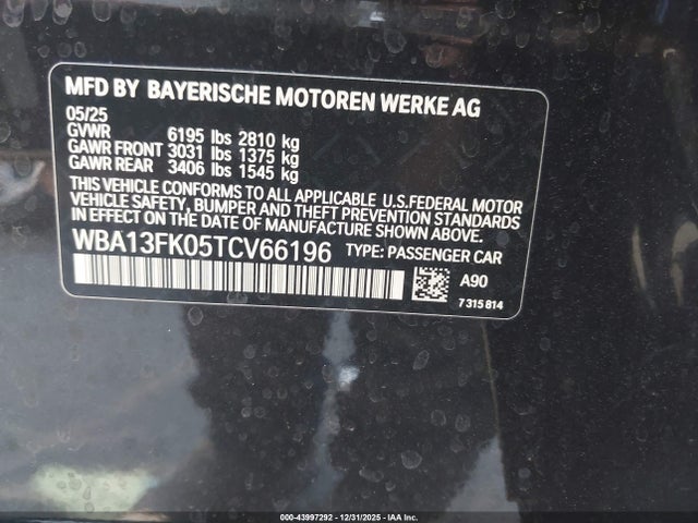 WBA13FK05TCV66196 BMW 550e Xdrive