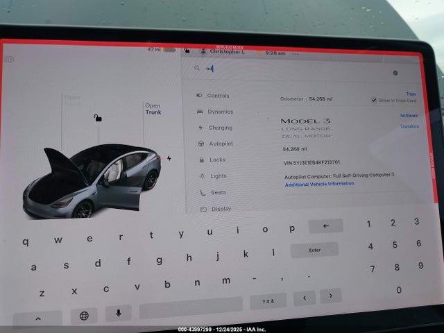 2019 TESLA MODEL 3 5YJ3E1EB4KF213701 Photo 6