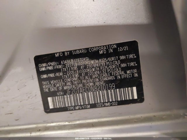 Subaru Crosstrek Premium 2022 JF2GTAEC0N8210199 Image 9