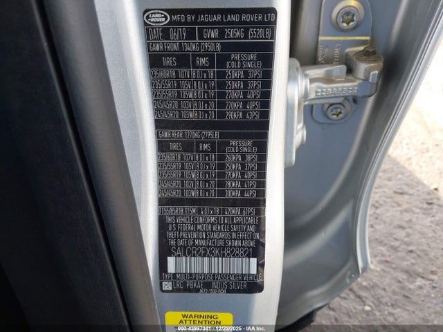 2019 LAND ROVER DISCOVERY SPORT SALCR2FX3KH828821 Photo 8