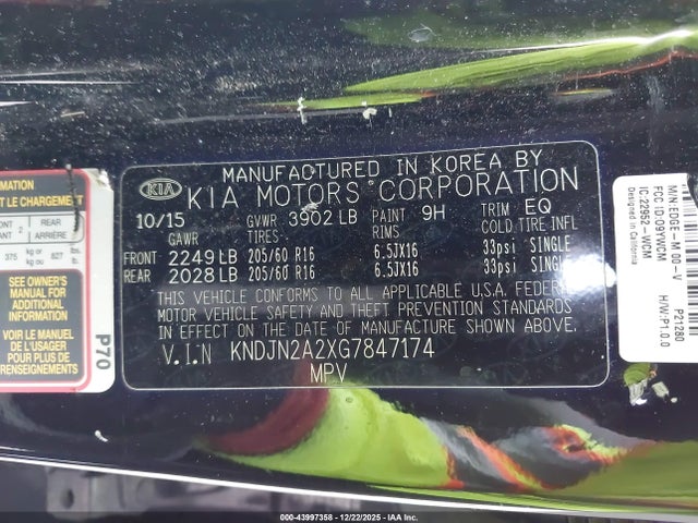 KNDJN2A2XG7847174 KIA Soul