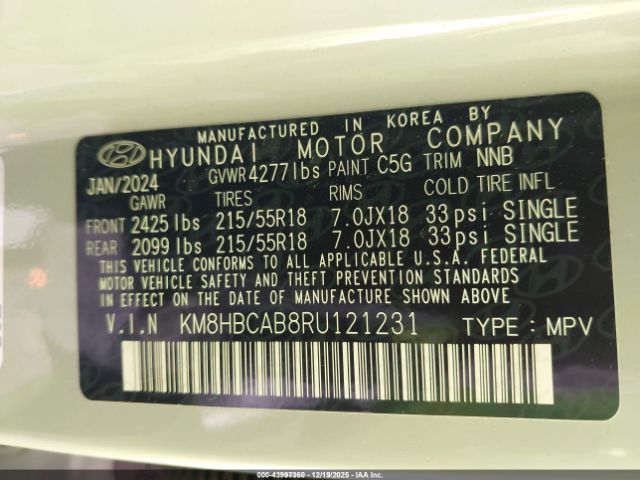 2024 HYUNDAI KONA KM8HBCAB8RU121231 Photo 8