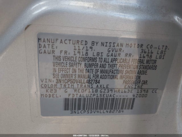 Nissan Kicks Sr Xtronic Cvt 2020 3N1CP5DV4LL482784 Image 9