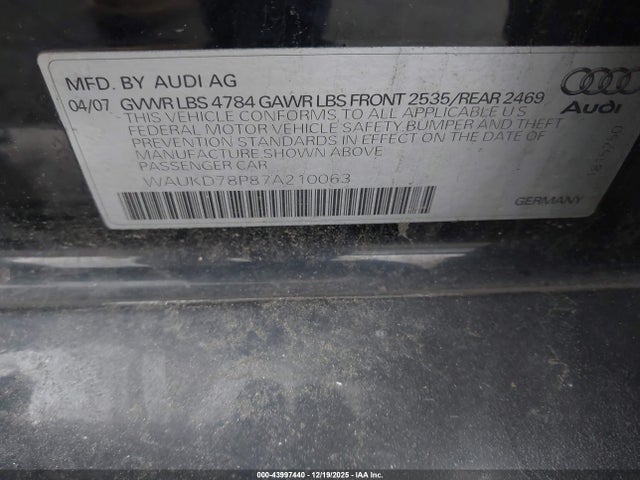 2007 AUDI A3 WAUKD78P87A210063 Photo 8