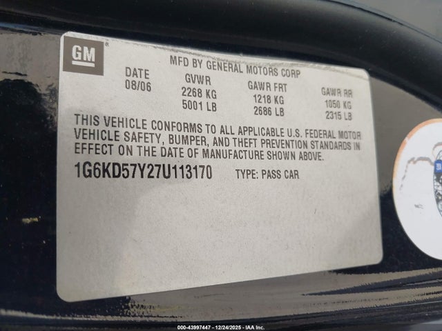 2007 CADILLAC DTS 1G6KD57Y27U113170 Photo 8