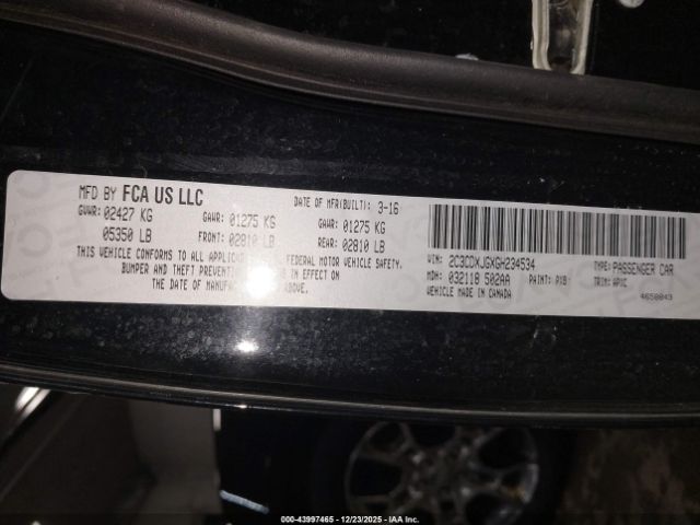 2016 DODGE CHARGER 2C3CDXJGXGH234534 Photo 8