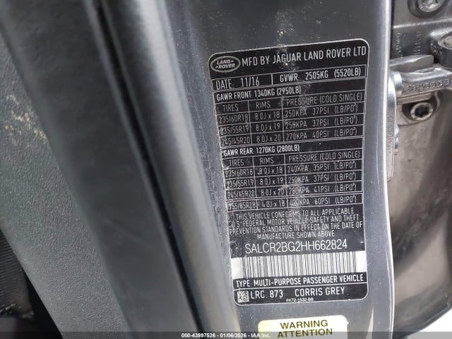 SALCR2BG2HH662824 Land Rover Discovery Sport Hse