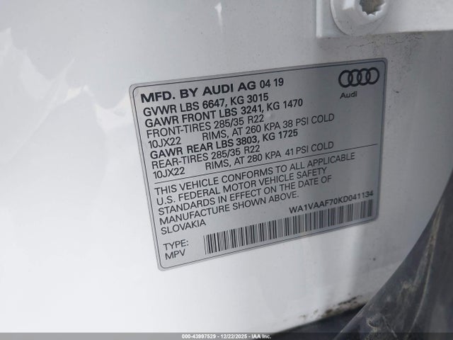 2019 AUDI Q7 WA1VAAF70KD041134 Photo 8