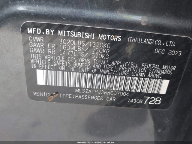 2024 MITSUBISHI MIRAGE ML32AUHJ3RH007004 Photo 8
