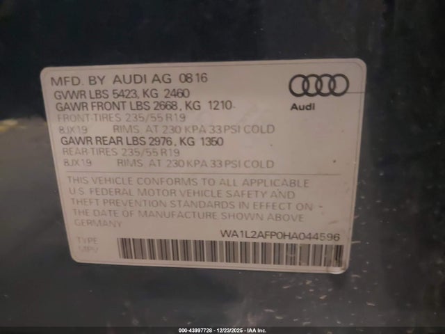 2017 AUDI Q5 WA1L2AFP0HA044596 Photo 8